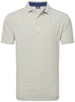 FootJoy Balance Stripe Lisle herr polo, blue jay/white/pistachio/orange