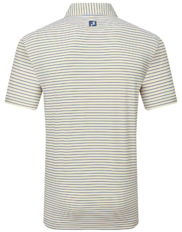 FootJoy Balance Stripe Lisle herr polo, blue jay/white/pistachio/orange