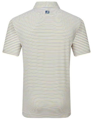 FootJoy Balance Stripe Lisle herr polo, blue jay/white/pistachio/orange