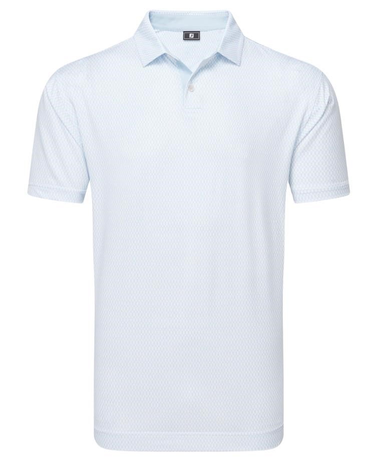 FootJoy Irongate Print Lisle herr polo, white/skyway