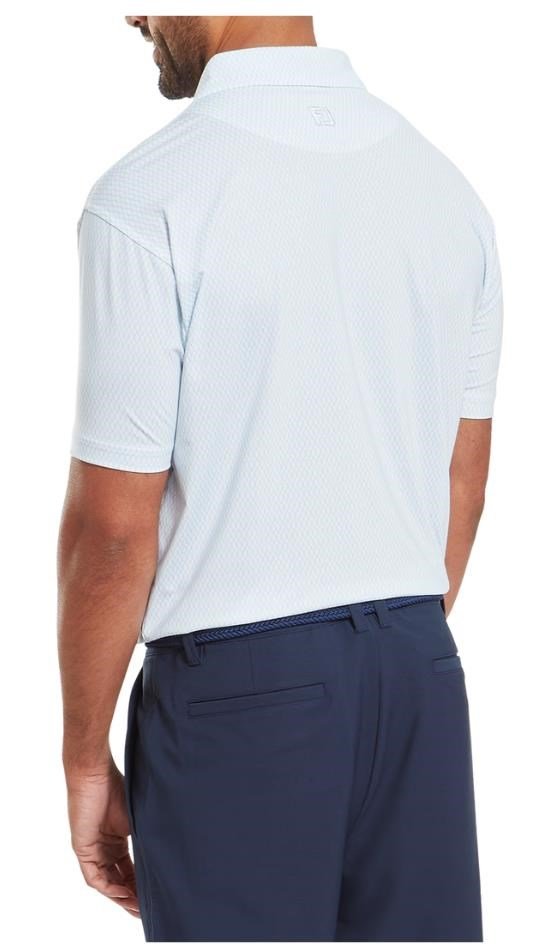 FootJoy Irongate Print Lisle herr polo, white/skyway