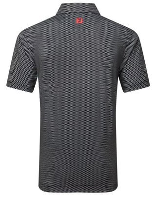 FootJoy Irongate Print Lisle herr polo, svart/vit