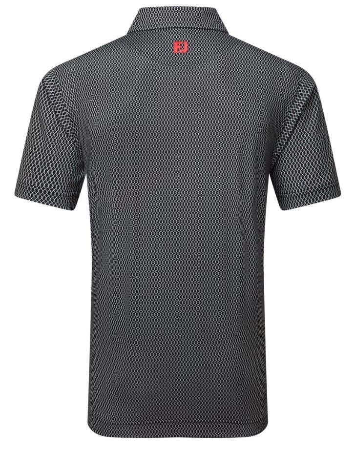 FootJoy Irongate Print Lisle herr polo, svart/vit