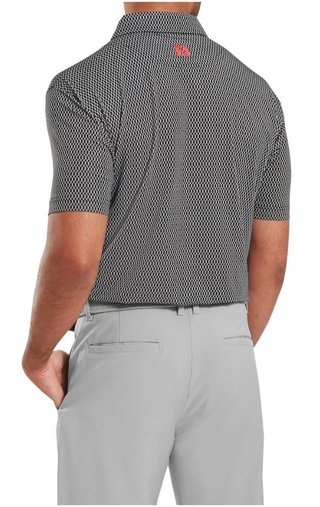 FootJoy Irongate Print Lisle herr polo, svart/vit