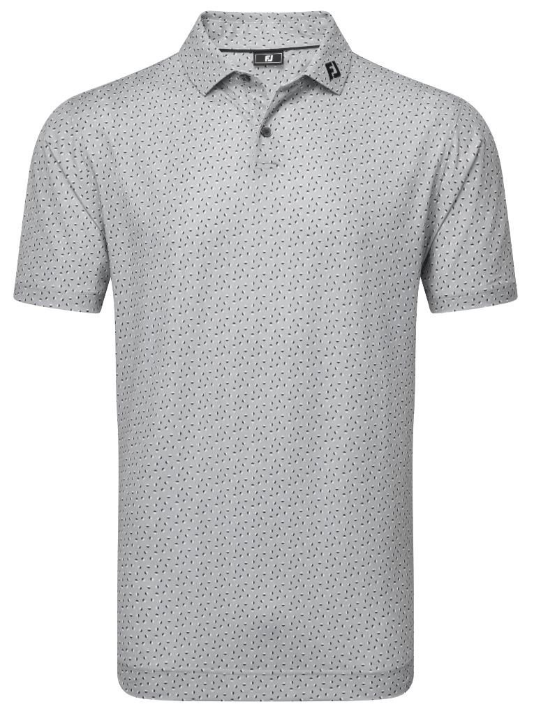 FootJoy Bounce Print Pique herr polo, grå