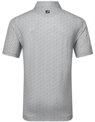 FootJoy Bounce Print Pique herr polo, grå