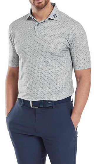 FootJoy Bounce Print Pique herr polo, grå