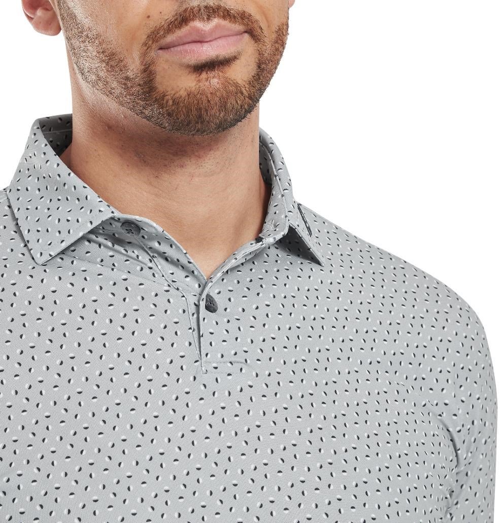 FootJoy Bounce Print Pique herr polo, grå
