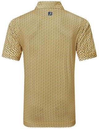 FootJoy Citrus Print Lisle herr polo, taxi/navy