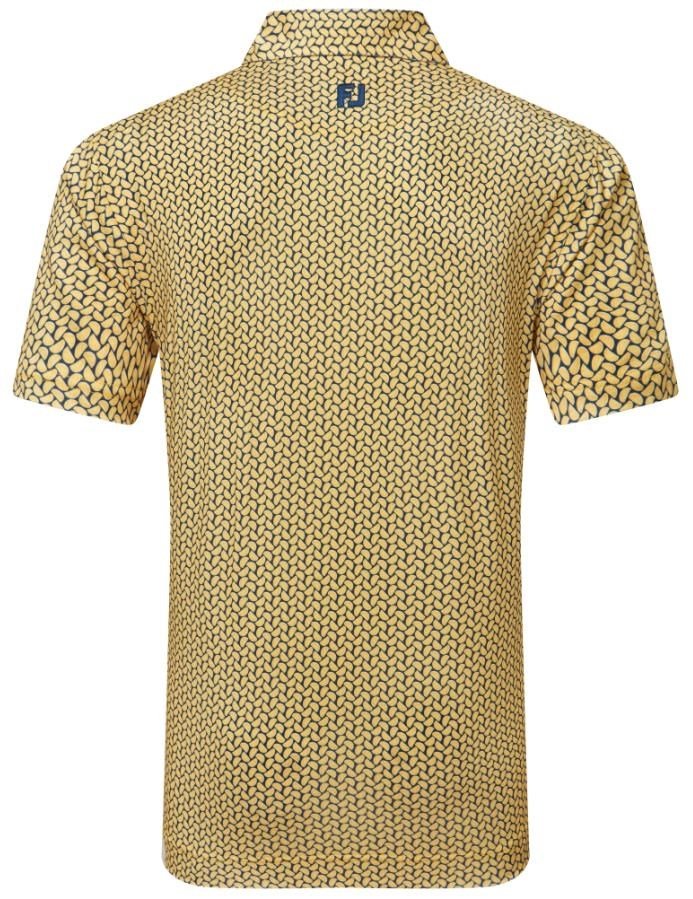 FootJoy Citrus Print Lisle herr polo, taxi/navy