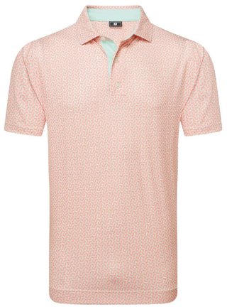 FootJoy Citrus Print Lisle herr polo, orange/pistachio