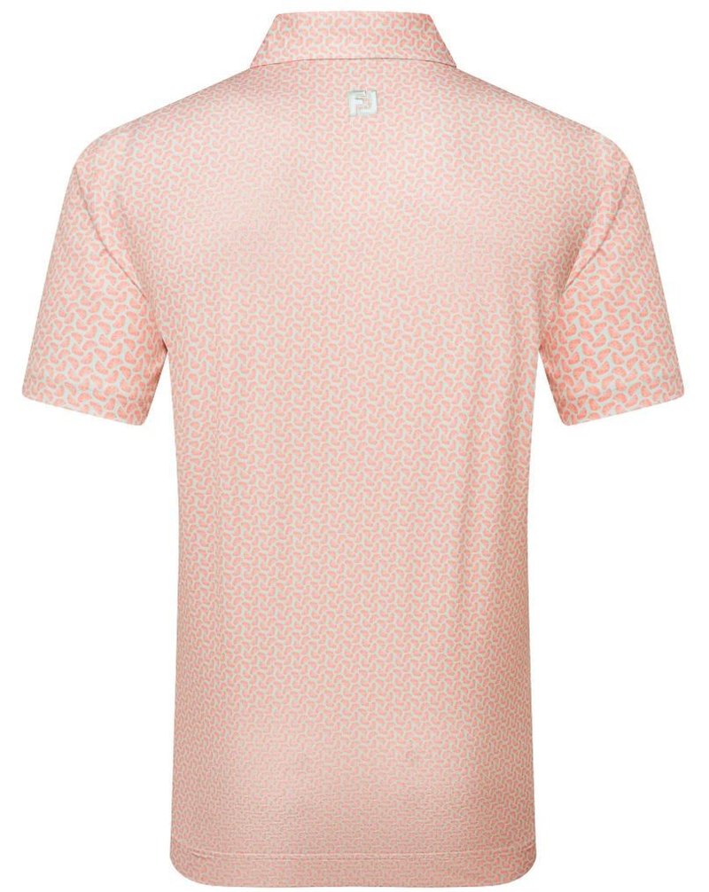 FootJoy Citrus Print Lisle herr polo, orange/pistachio