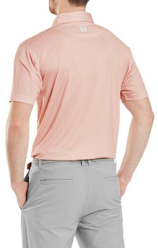 FootJoy Citrus Print Lisle herr polo, orange/pistachio