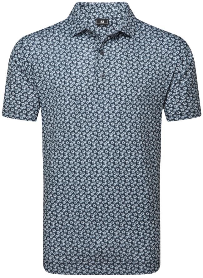 FootJoy Floral Sketch Print Lisle herr polo, white/navy