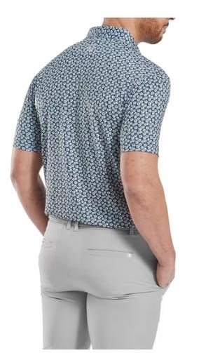 FootJoy Floral Sketch Print Lisle herr polo, white/navy