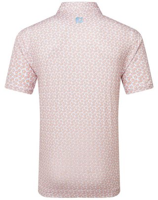 FootJoy Floral Sketch Print Lisle herr polo, orange/white