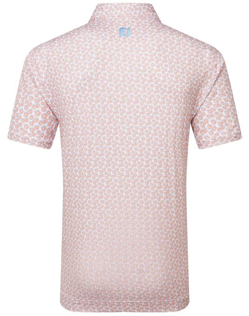 FootJoy Floral Sketch Print Lisle herr polo, orange/white
