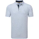 FootJoy Figure Print Lisle herr polo, vit/navy