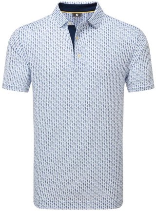 FootJoy Figure Print Lisle herr polo, vit/navy