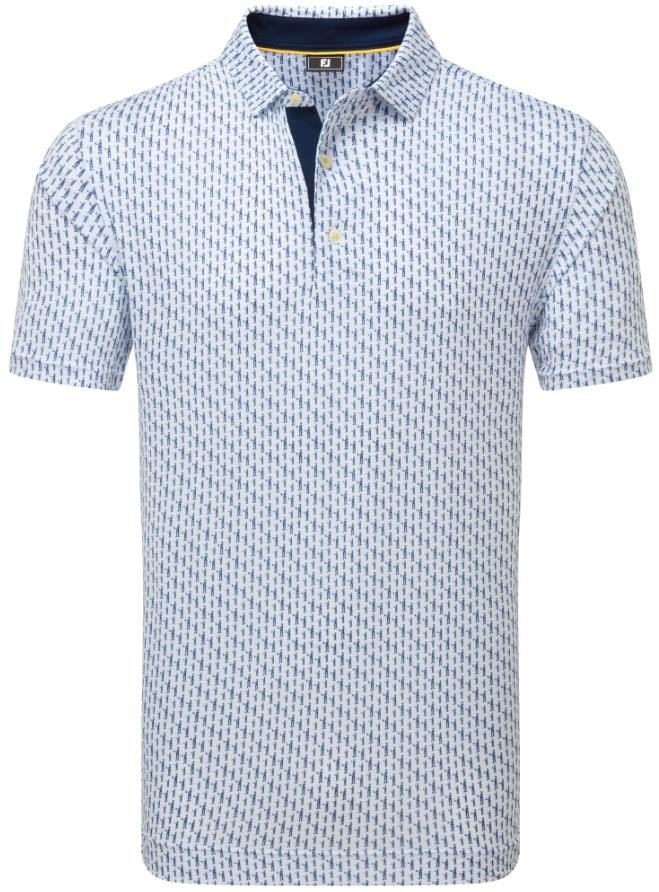 FootJoy Figure Print Lisle herr polo, vit/navy