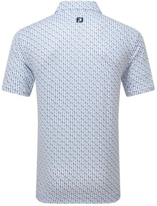FootJoy Figure Print Lisle herr polo, vit/navy