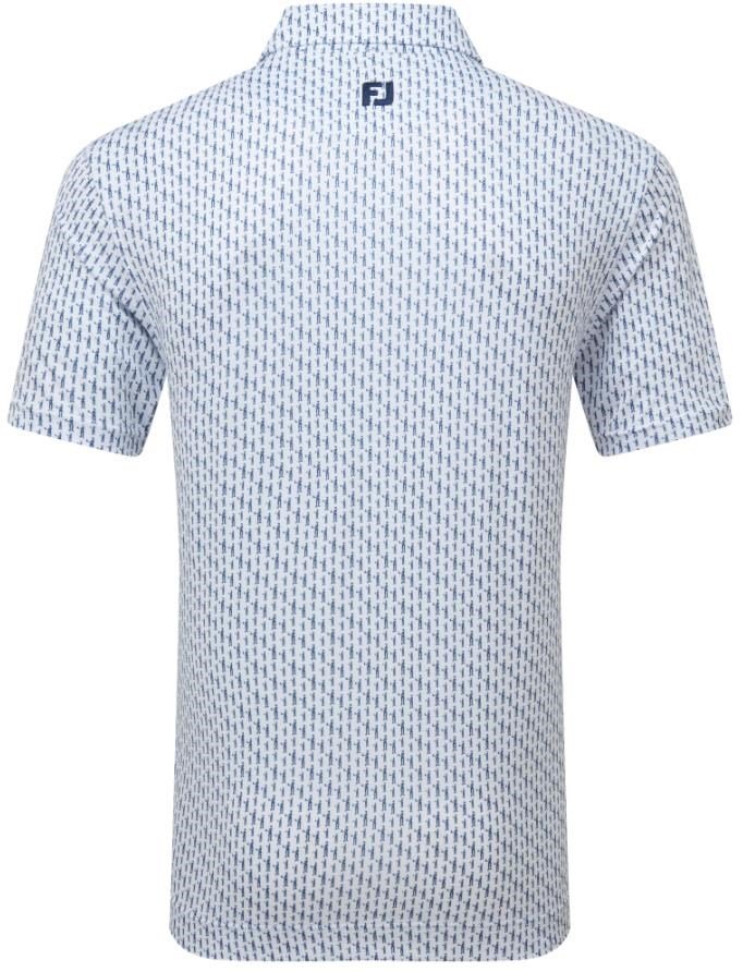FootJoy Figure Print Lisle herr polo, vit/navy