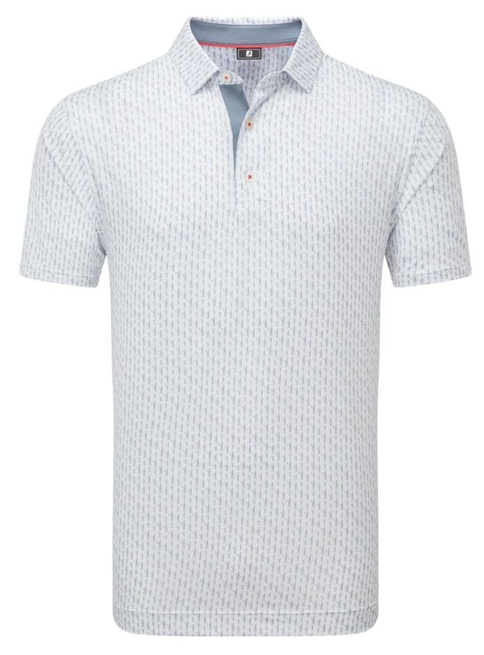 FootJoy Figure Print Lisle herr polo, white/flint