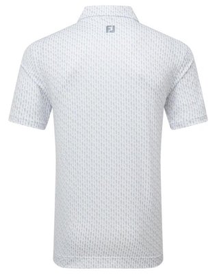 FootJoy Figure Print Lisle herr polo, white/flint