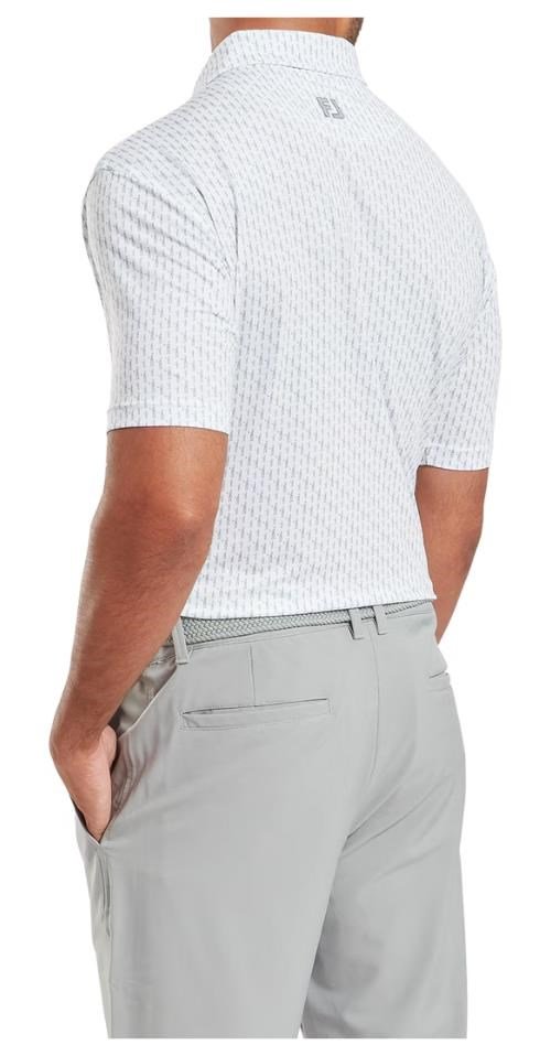 FootJoy Figure Print Lisle herr polo, white/flint