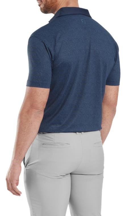FootJoy Etched Texture Print Lisle herr polo, navy