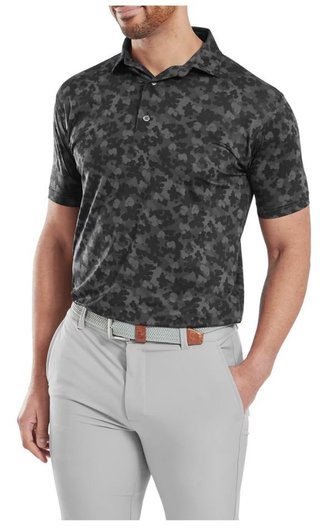 FootJoy Pop Camo Lisle herr polo, svart