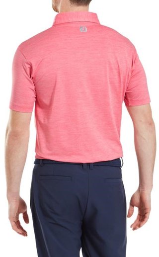FootJoy Heather Lisle with Trim herr polo, pink lemonade heather