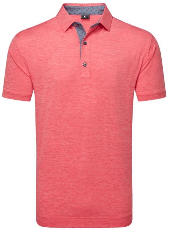 FootJoy Heather Lisle with Trim herr polo, hibiscus heather