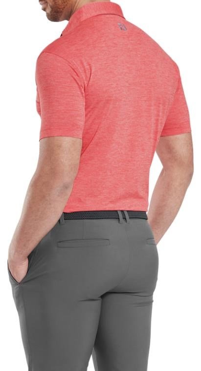 FootJoy Heather Lisle with Trim herr polo, hibiscus heather