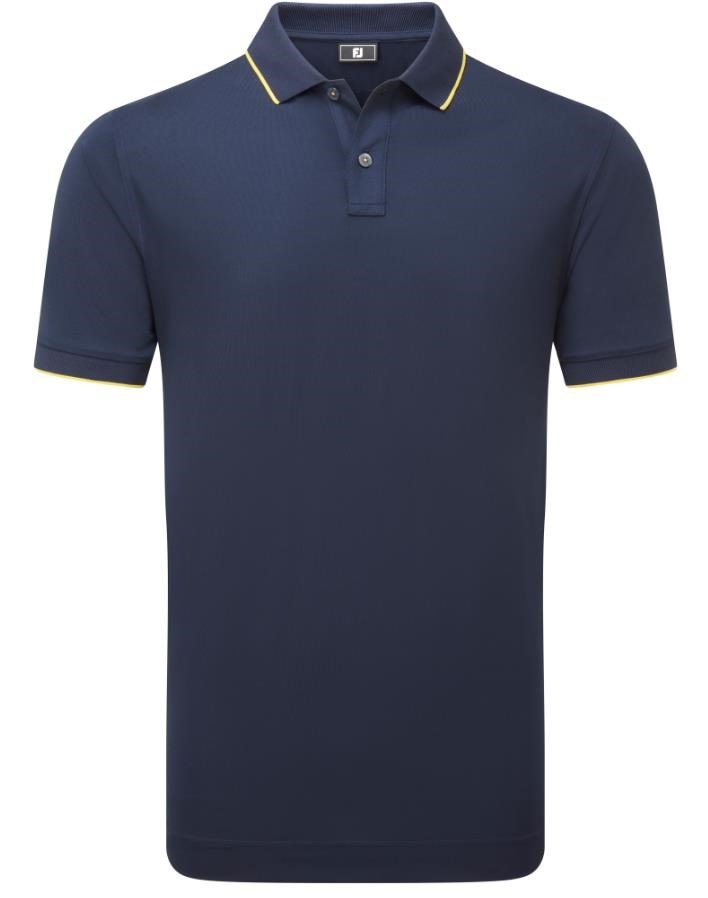 FootJoy Tipped Pique herr polo, navy/taxi