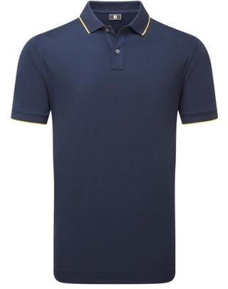 FootJoy Tipped Pique herr polo, navy/taxi