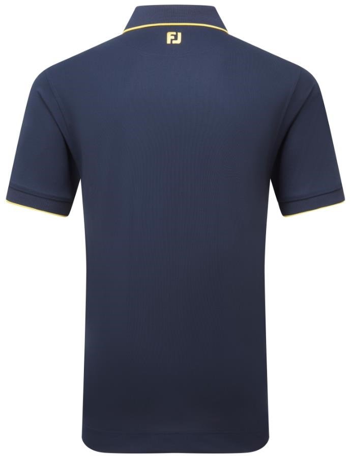 FootJoy Tipped Pique herr polo, navy/taxi