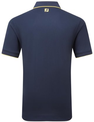 FootJoy Tipped Pique herr polo, navy/taxi