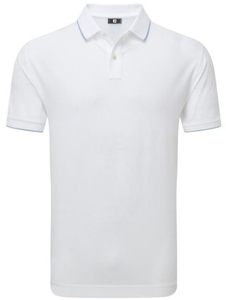 FootJoy Tipped Pique herr polo, white/blue jay