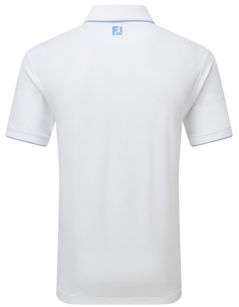 FootJoy Tipped Pique herr polo, white/blue jay