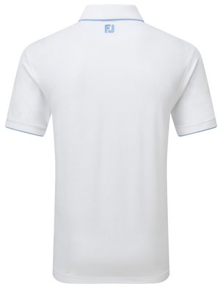FootJoy Tipped Pique herr polo, white/blue jay