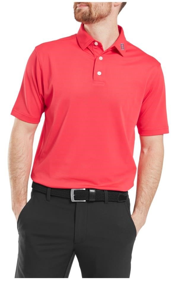 FootJoy Stretch Pique Solid herr polo, hibiscus