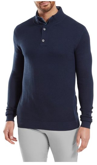 FootJoy Drirelease Button Placket herr tröja, dark denim