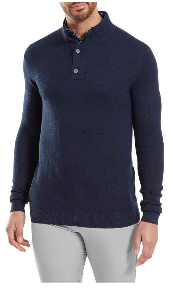 FootJoy Drirelease Button Placket herr tröja, dark denim