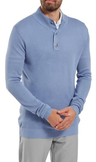 FootJoy Drirelease Button Placket herr tröja, blue jay