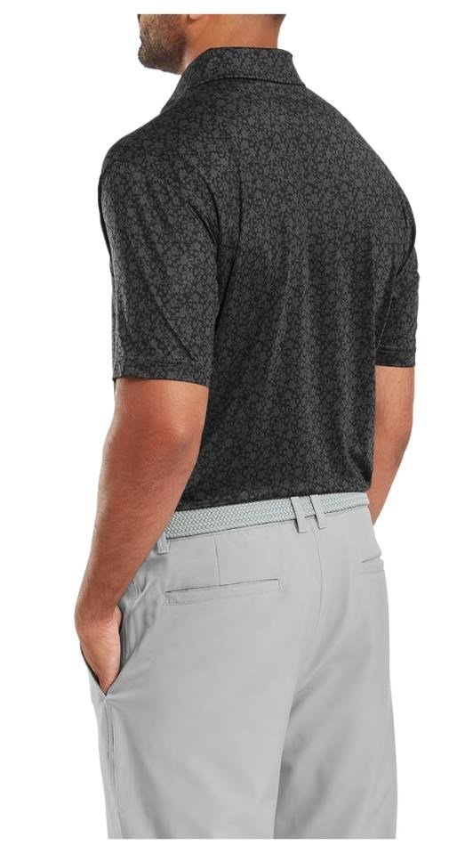 FootJoy Painted Floral Lisle herr polo, svart