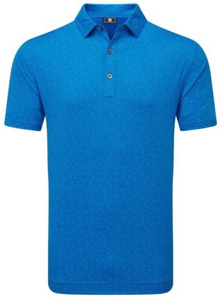 FootJoy Painted Floral Lisle herr polo, cobalt