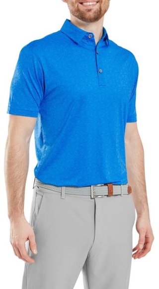 FootJoy Painted Floral Lisle herr polo, cobalt