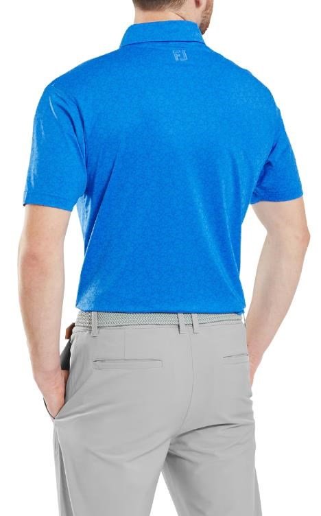 FootJoy Painted Floral Lisle herr polo, cobalt