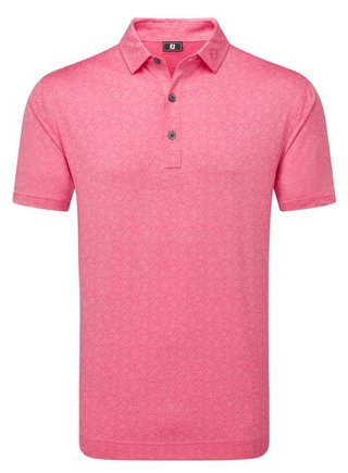 FootJoy Painted Floral Lisle herr polo, pink lemonade